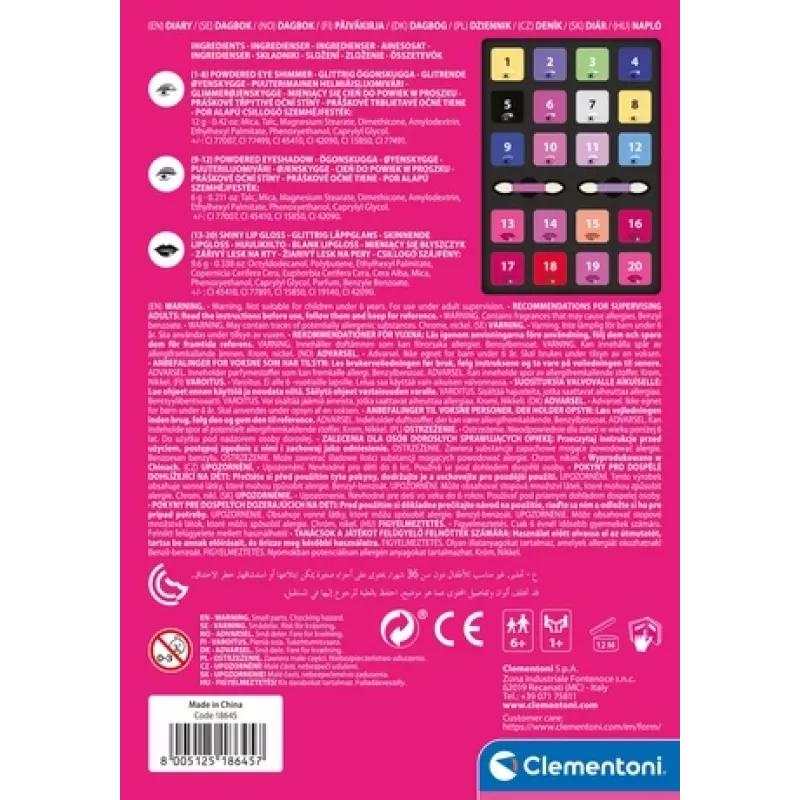 Clementoni Make-up Diary, dámske, 1 ks, 150 mm, 30 mm, 210 mm