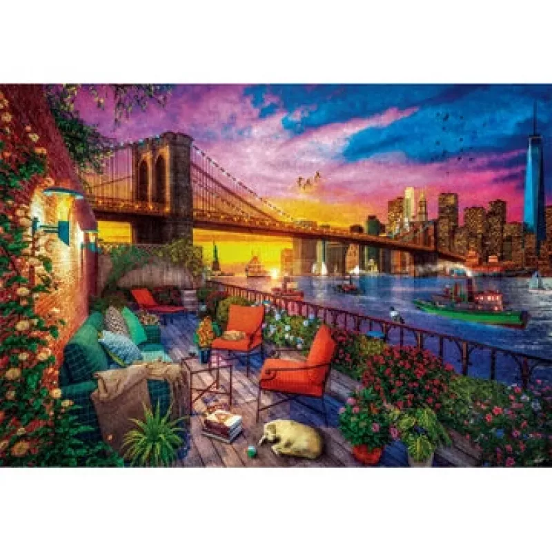 Clementoni Manhattan Balkon-Sonnenuntergang Puzzle 3000 ks mesto