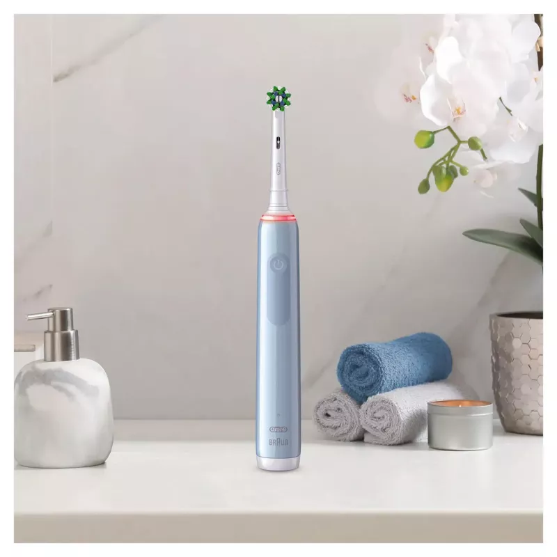 Oral-B Pro 3 3000 Cross rotačno-oscilačná zubná kefka pre dospelých modrá