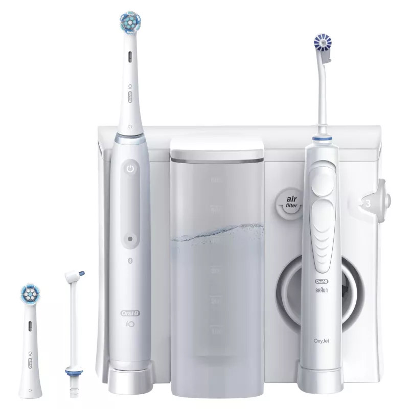 Oral-B iO4 & OxyJet centrum ústnej hygieny, biela