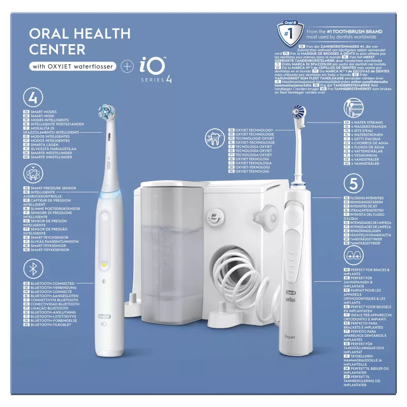 Oral-B iO4 & OxyJet centrum ústnej hygieny, biela