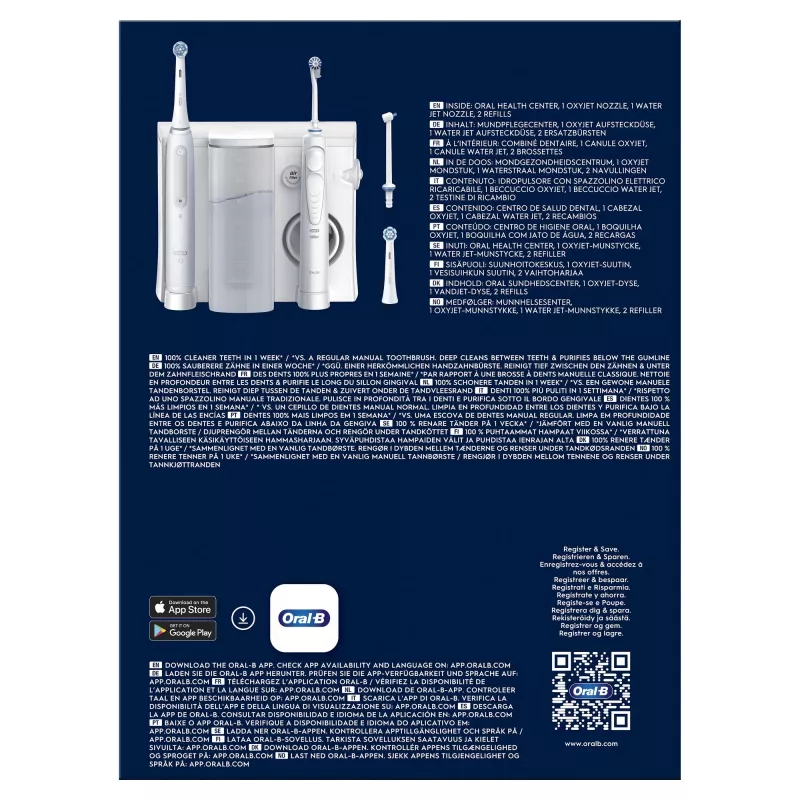 Oral-B iO4 & OxyJet centrum ústnej hygieny, biela