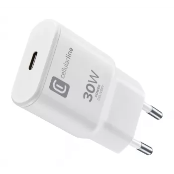 Cellularline GAN nástenná nabíjačka USB-C 30W PD USB-C 30W PD nástenná nabíjačka s technológiou GaN