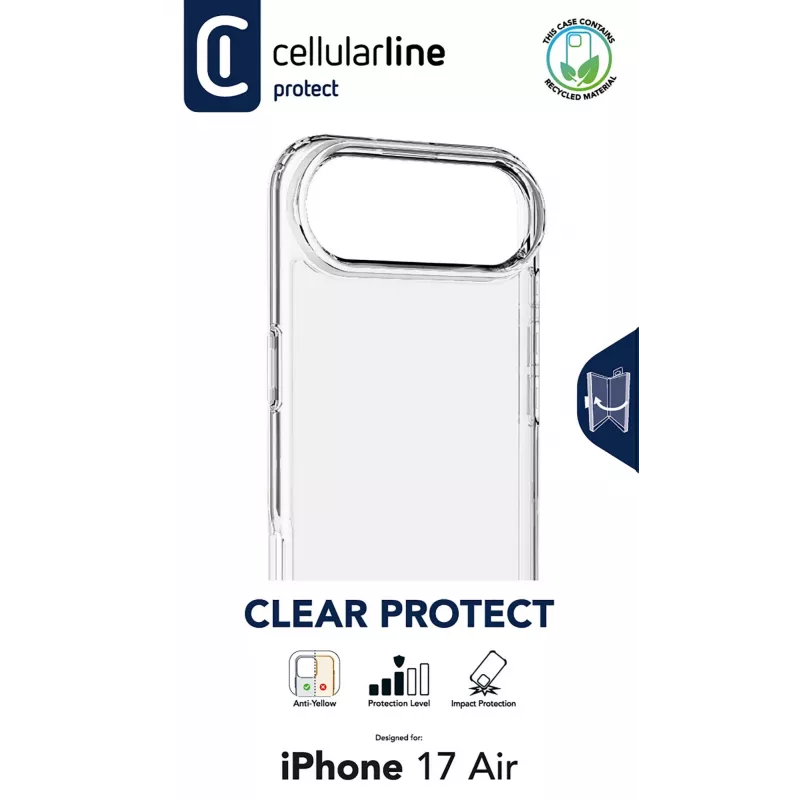 Cellularline Clear Protect - iPhone Air tvrdé puzdro s gumenými okrajmi