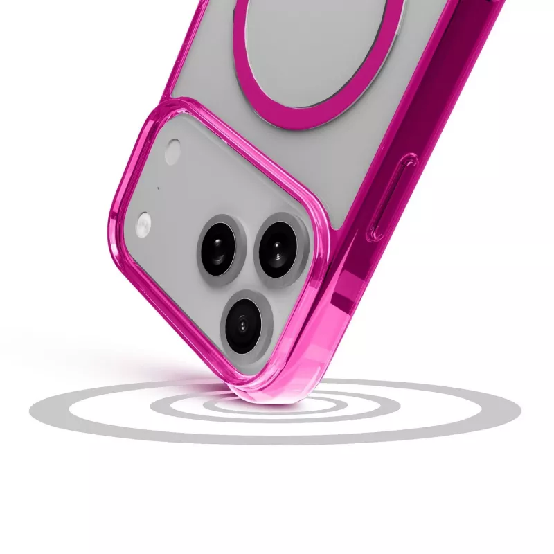 Cellularline Iconic Mag - iPhone 17 Pro transparentné puzdro s farebnými okrajmi, kompatibilné s ekosystémom MagSafe