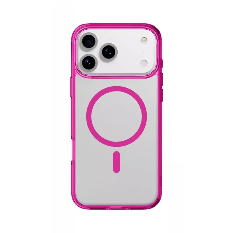 Cellularline Iconic Mag - iPhone 17 Pro transparentné puzdro s farebnými okrajmi, kompatibilné s ekosystémom MagSafe