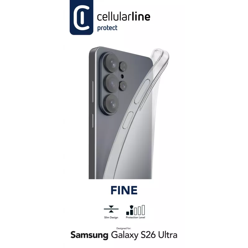 Cellularline Fine - Galaxy S26 Ultra, kryt, Samsung, Galaxy S26 Ultra, 17,5 cm (6,9 palca), transparentný