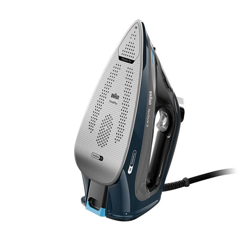 Braun TexStyle 9 0127409002 žehlička parná žehlička EloxalPlus žehliaca plocha 3200 W tmavomodrá