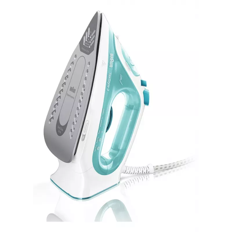 Braun TexStyle 3 SI3041GR parná žehlička keramická žehliaca plocha 2350 W tyrkysová, biela