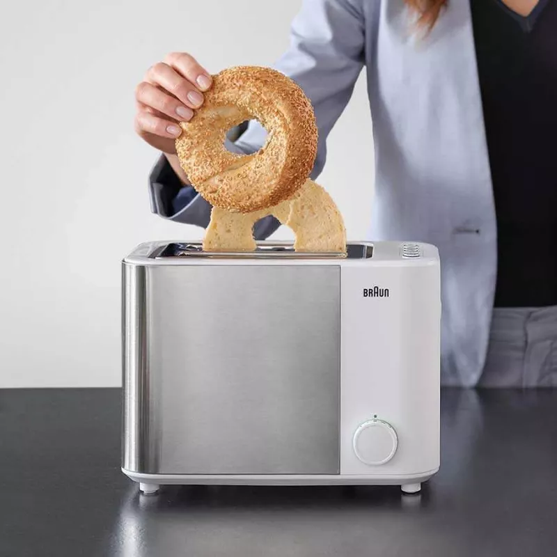 Braun GRILLE-PAIN HT5015WH 13 2 plátky 1000 W sivá, biela