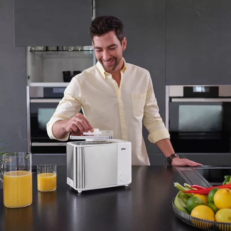 Braun GRILLE-PAIN HT5015WH 13 2 plátky 1000 W sivá, biela