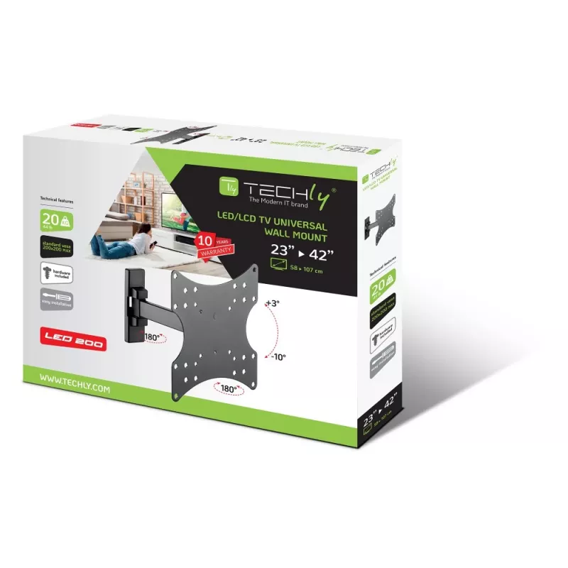 Techly ICA-LCD 2901E TV držiak na stenu/stojan 106,7 cm (42
