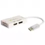 Techly IADAP DP-COMBOF3 video kábel adaptér DisplayPort DisplayPort + DVI + HDMI biely