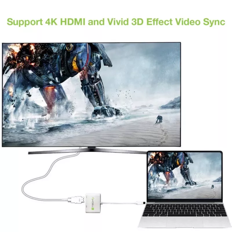 Techly Mini DisplayPort na HDMI/VGA adaptér, 0,15 m, Mini DisplayPort, HDMI + VGA (D-Sub), konektor samec, konektor samica, 1920 x 1200 pixelov