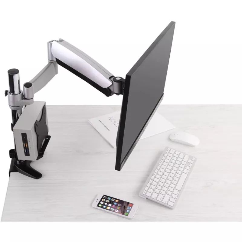 Techly nastaviteľný držiak CPU pod stôl, 5 kg, 75 x 75 mm, 100 x 100 mm, čierny