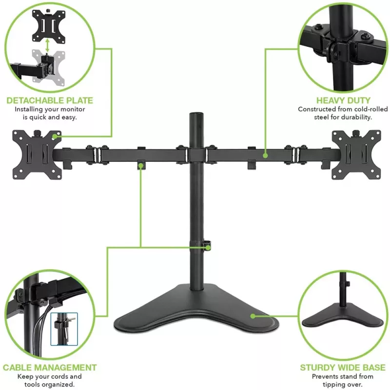 Techly ICA-LCD 2524 držiak / stojan na monitor 81,3 cm (32 inch) na stôl čierny