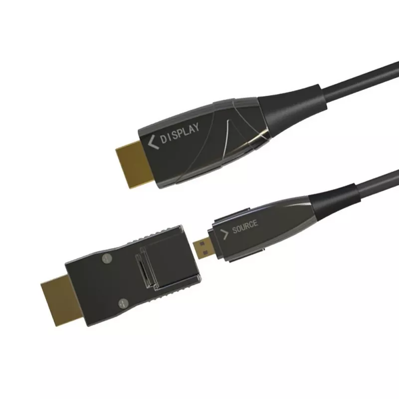 Techly HDMI A/A Micro HDMI AOC optický kábel 4K 10 m, 10 m, HDMI Type-A (štandard), HDMI Type-D (Micro), 3D, 18 Gbit/s, čierna