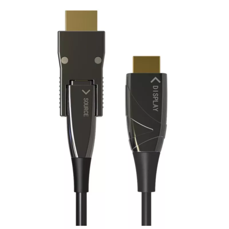 Techly HDMI A/A Micro HDMI AOC optický kábel 4K 20 m, 20 m, HDMI Type-A (štandard), HDMI Type-D (Micro), 3D, 18 Gbit/s, čierna