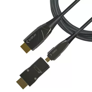 Techly HDMI A/A Micro HDMI AOC optický kábel 4K 50 m, 50 m, HDMI Type-A (štandard), HDMI Type-D (Micro), 3D, 18 Gbit/s, čierna