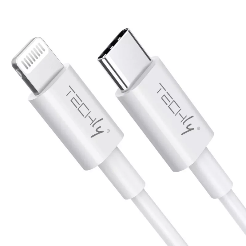 Techly nabíjací a synchronizačný kábel USB-C na Lightning 1 m biely