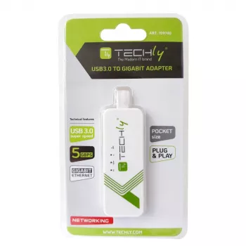 Techly IDATA USB-ETGIGA-3A Sieťový adaptér USB 3.0 Gigabit Ethernet