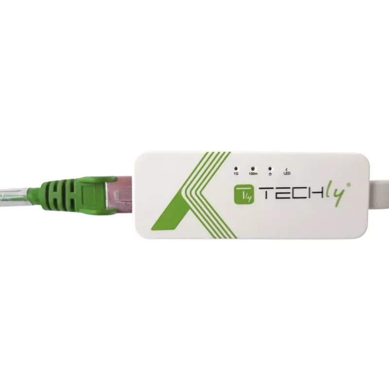 Techly Adaptér USB 3.1 Type-C na RJ45 Gigabit Ethernet, biely