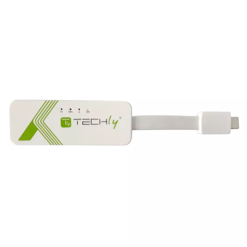 Techly Adaptér USB 3.1 Type-C na RJ45 Gigabit Ethernet, biely