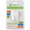 Techly taliansky adaptér zástrčky s 1 USB portom 5V / 2,1A biely IPW-USB-21EC