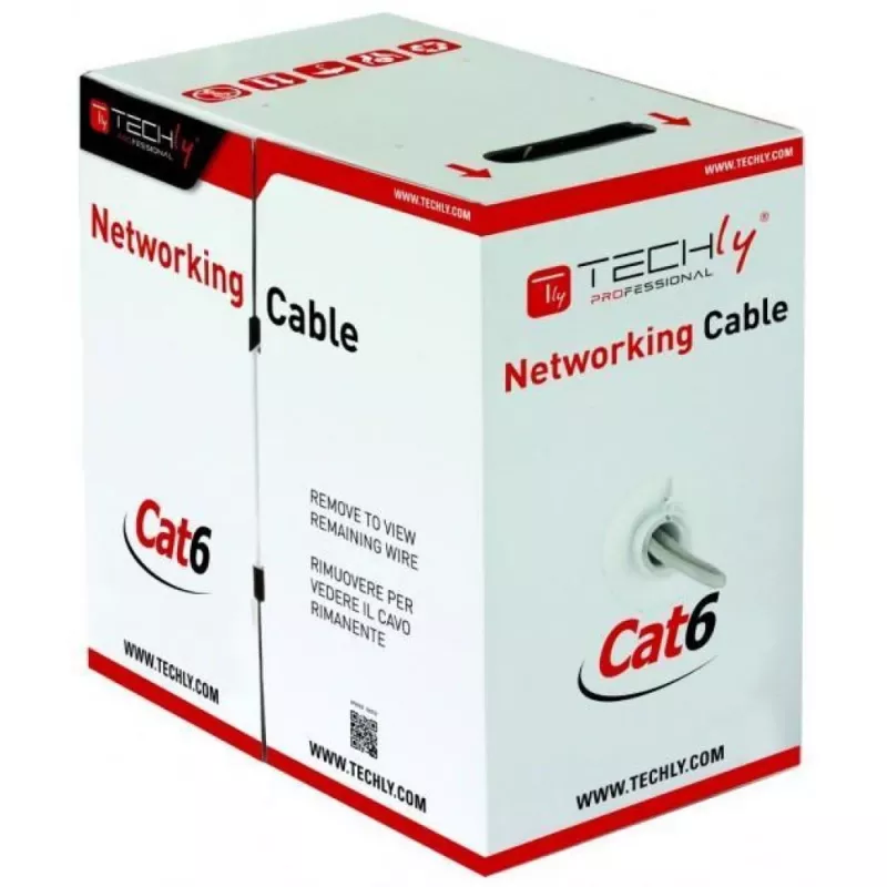 Techly ITP-C6U-FL sieťový kábel sivý 305 m Cat6 U/UTP (UTP)