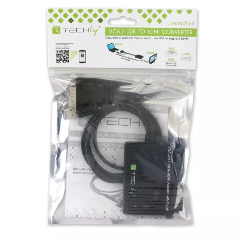 Techly káblový konvertor SVGA a audio na HDMI IDATA HDMI-VGA3