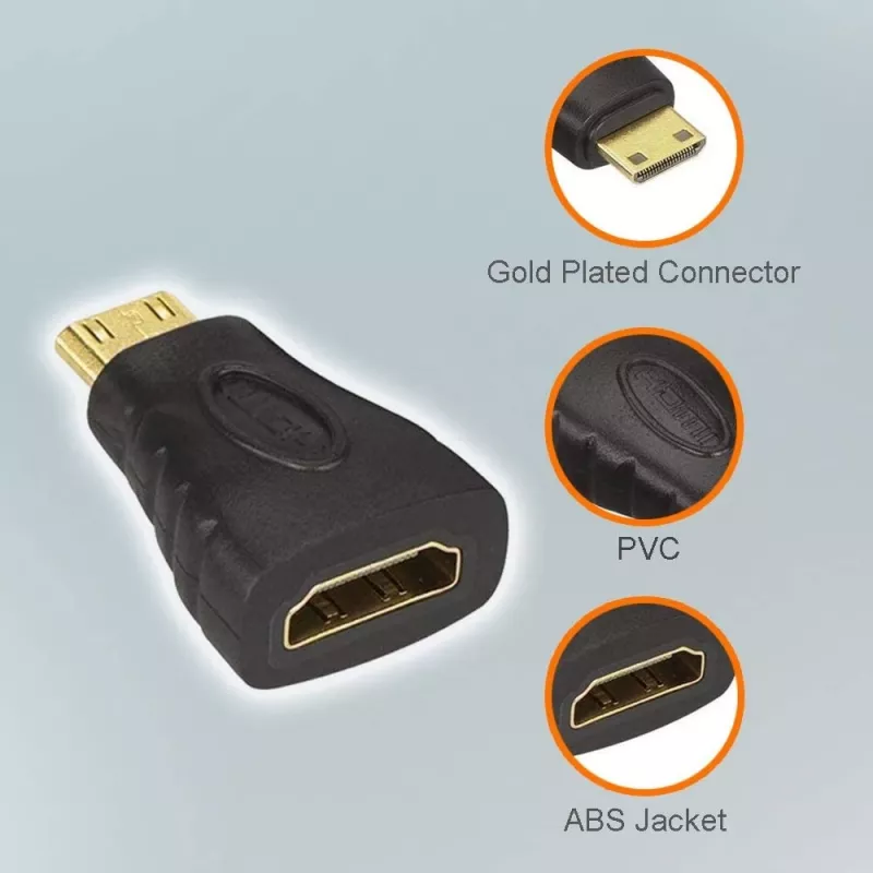 Techly HDMI na Mini HDMI Type-C konektor samica/samec adaptér IADAP HDMI-MC, Mini HDMI, HDMI, čierna