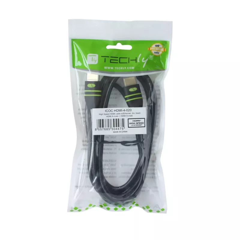 Techly 2 m High-Speed HDMI kábel s Ethernetom A/A M/M ferit ICOC HDMI-FR-020