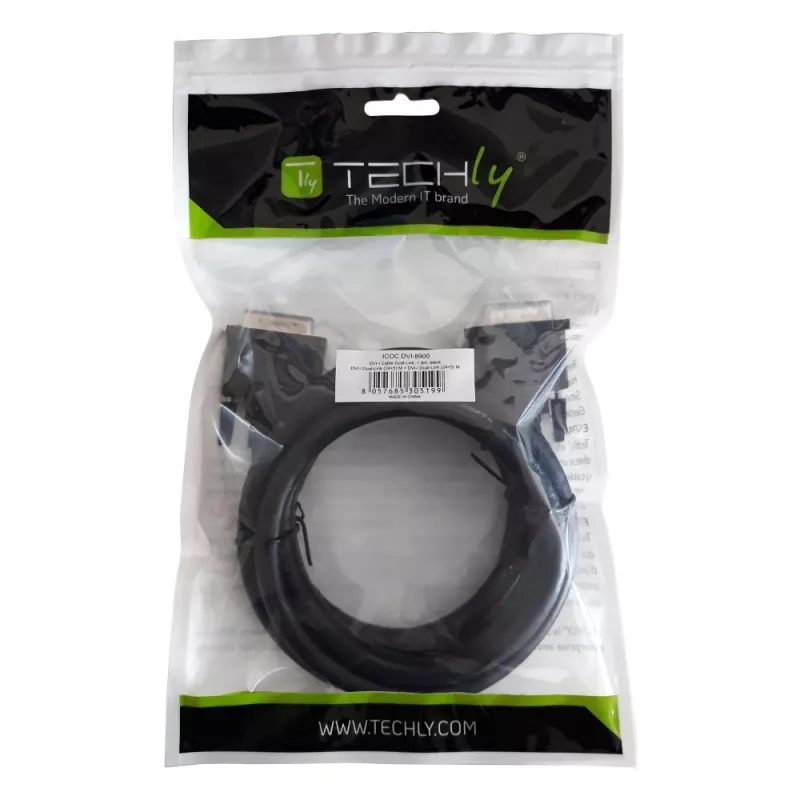 Techly monitorový kábel DVI analógový digitálny M/M Dual Link 1,8 m (DVI-I) ICOC DVI-8900