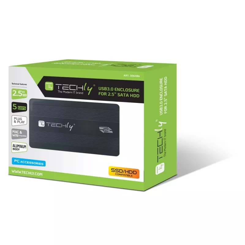 Techly externé puzdro USB 3.0 2,5