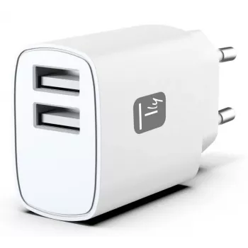 Techly IPW-USB-12W2A nabíjačka mobilných zariadení slúchadlá, prenosný reproduktor, powerbanka, smartfón, tablet biela AC interiér