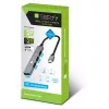 Techly IUSB32-HUB4C-3U2SLS dokovacia stanica/port replikátor pre notebook káblová USB 3.2 Gen 1 (3.1 Gen 1) Type-C sivá