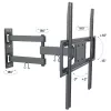 Techly 32-55 palcov Full-Motion LED-LCD TV držiak na stenu, 400 x 400 mm, -15 - 10°, 10 - 90°, 180°, oceľ, čierna