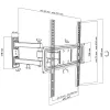 Techly 32-55 palcov Full-Motion LED-LCD TV držiak na stenu, 400 x 400 mm, -15 - 10°, 10 - 90°, 180°, oceľ, čierna