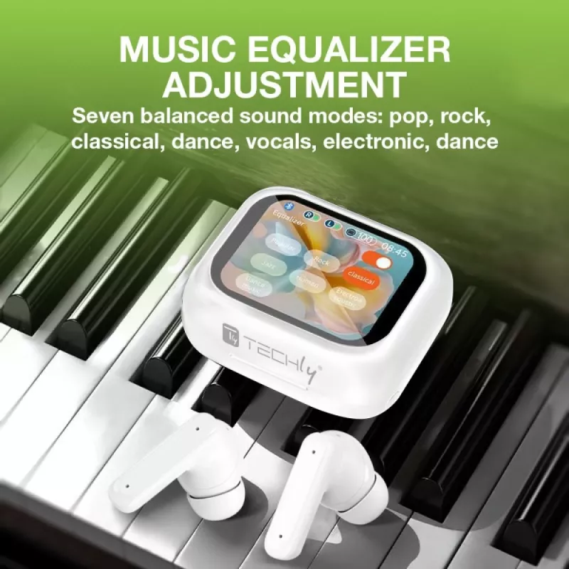 Techly ICC SB-BLT08W slúchadlá/headset True Wireless Stereo (TWS) In-Ear hovory/hudba Bluetooth biela