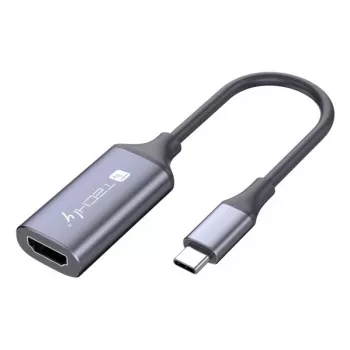Techly I-USB-VIDEO-C4K video kábel adaptér HDMI Type-A (štandard) USB Type-C strieborný