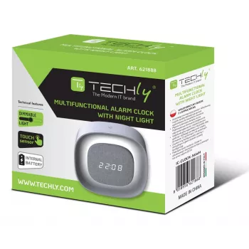 Techly IC-CLOCK-56WH budík digitálny budík sivá, biela