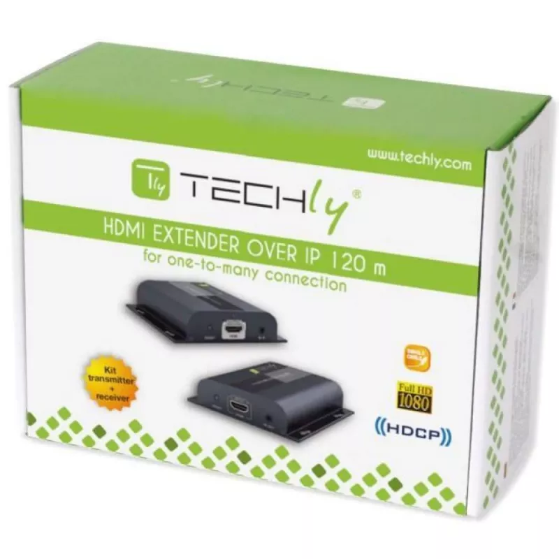 Techly IDATA-EXTIP-383V4 AV vysielač a prijímač čierny