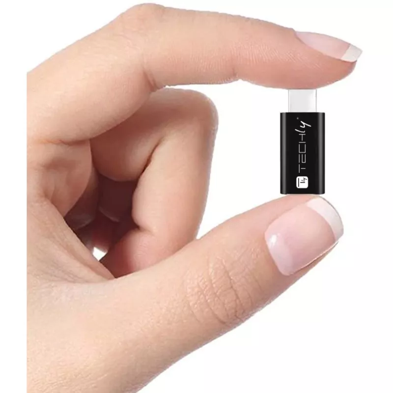 Techly IADAP USBC-MBKT kábel gender changer Micro-USB čierny