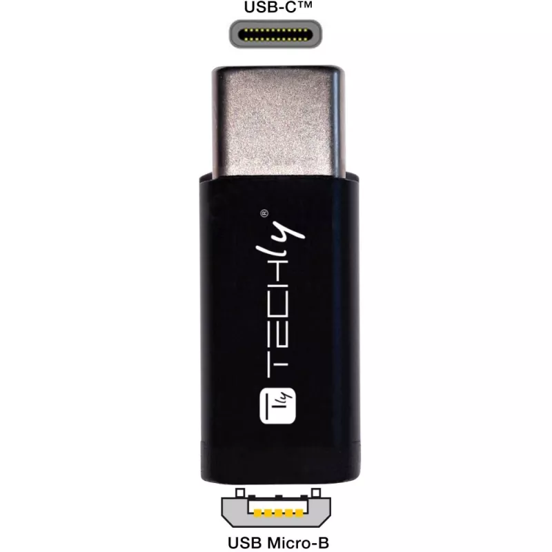 Techly IADAP USBC-MBKT kábel gender changer Micro-USB čierny