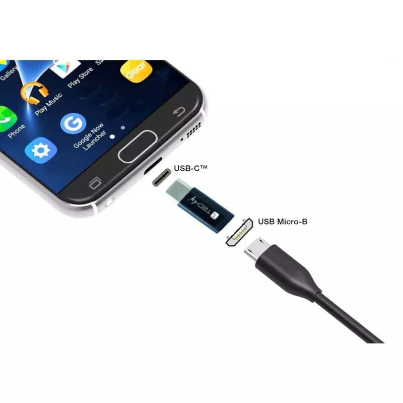 Techly IADAP USBC-MBKT kábel gender changer Micro-USB čierny