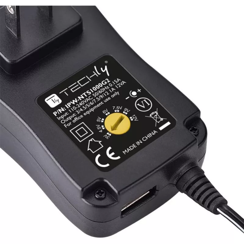 Techly IPW-NTS1000G2 napájací zdroj/invertor interiérový 12 W čierny