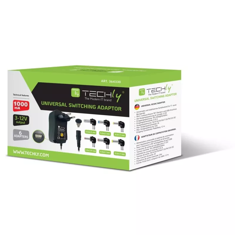 Techly IPW-NTS2250G2 napájací zdroj/invertor interiérový 27 W čierny