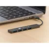 Techly IUSB32-HUB4A-4U3SL laptop dokovacia stanica/port replikátor káblový USB 3.2 Gen 1 (3.1 Gen 1) Type-A sivá