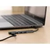 Techly IUSB32-HUB4A-4U3SL laptop dokovacia stanica/port replikátor káblový USB 3.2 Gen 1 (3.1 Gen 1) Type-A sivá