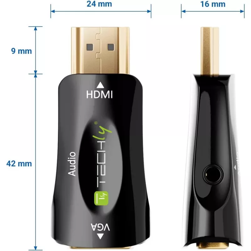 Techly IDATA HDMI-VGA2MABT2 video signálny konvertor pasívny video konvertor 1920 x 1080 pixelov